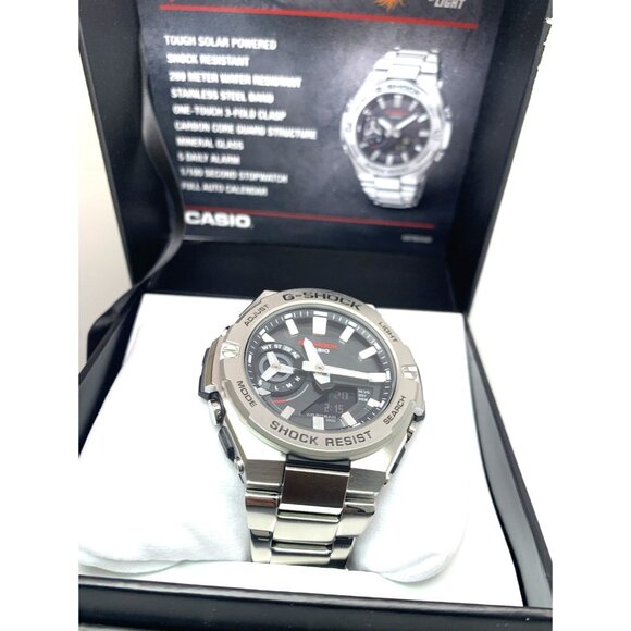 Casio G-Shock Men's Watch GSTB500D Bluetooth Tough Solar Gray Dial Steel 5684 - Picture 3 of 15
